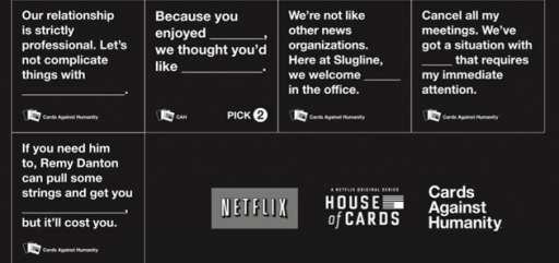 Cards Against Humanity Teams With Netflix To Create “House Of Cards” Against Humanity